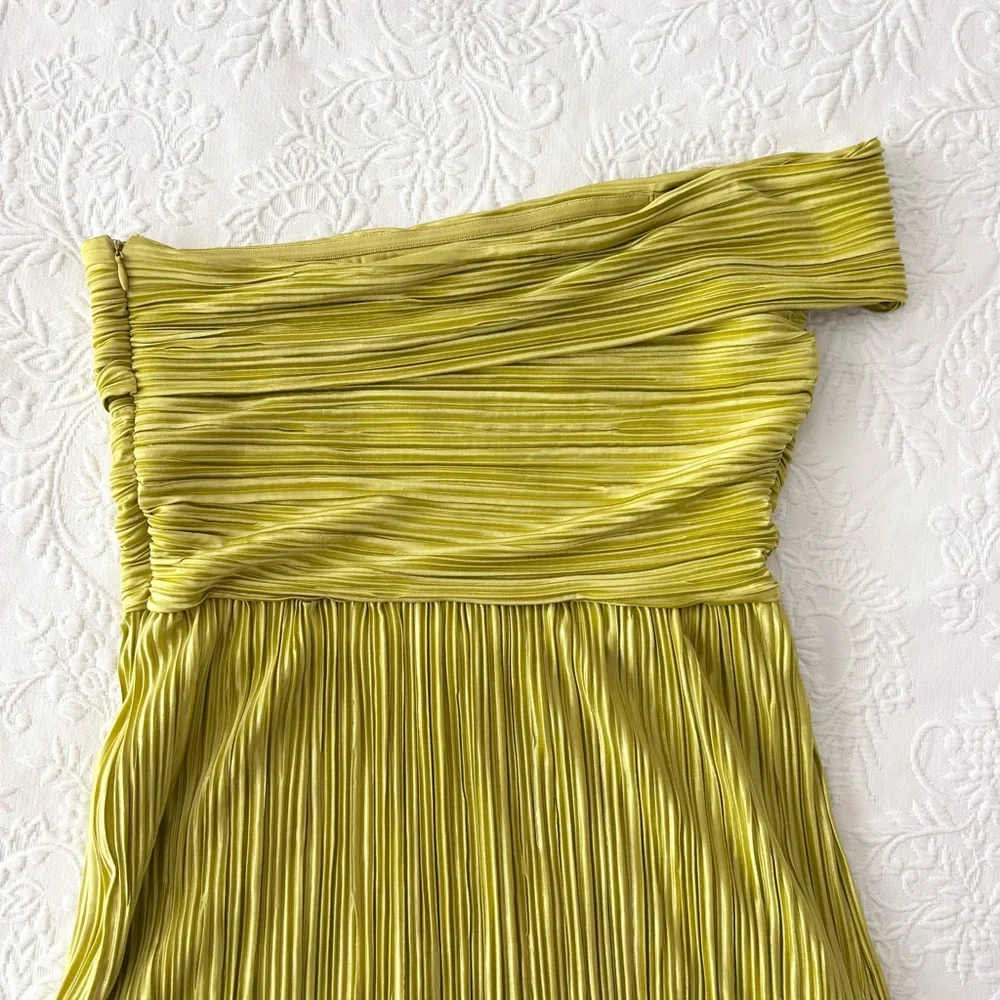 Lulu's Lime Green One-Shoulder Maxi Dress - Picture 5 of 7